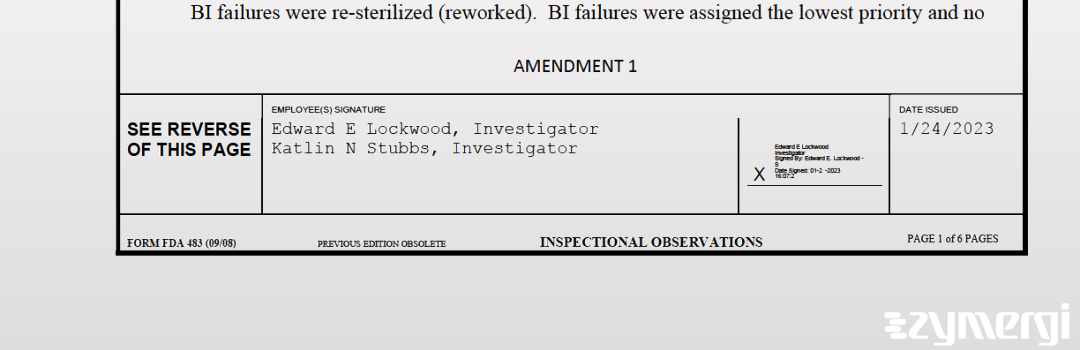 Edward E. Lockwood FDA Investigator Katlin N. Stubbs FDA Investigator 