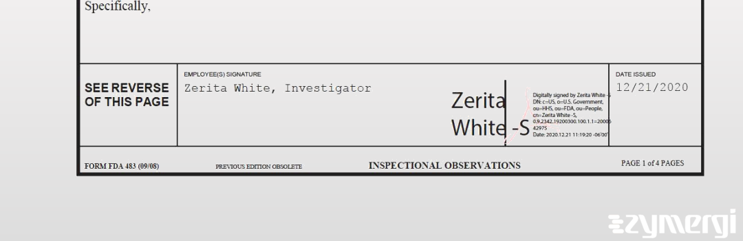 Zerita White FDA Investigator 