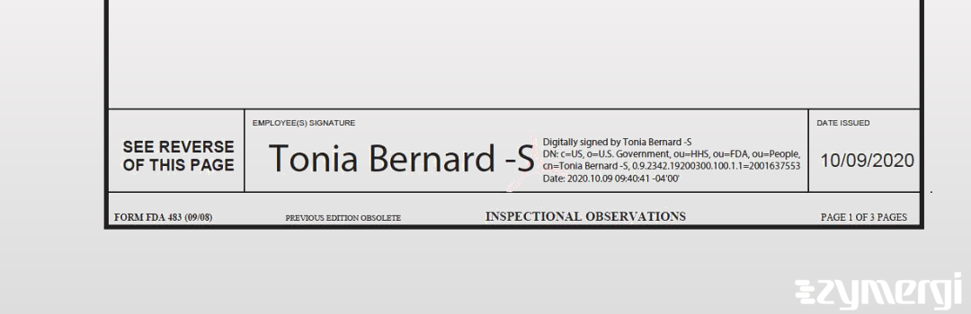 Tonia F. Bernard FDA Investigator