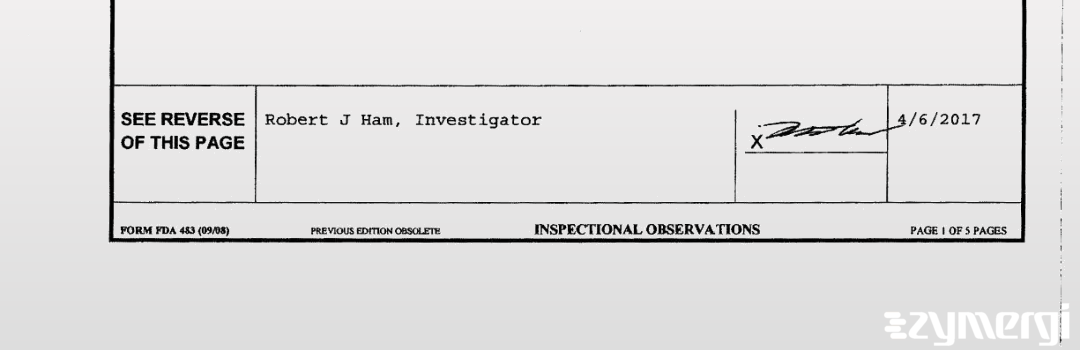 Robert J. Ham FDA Investigator