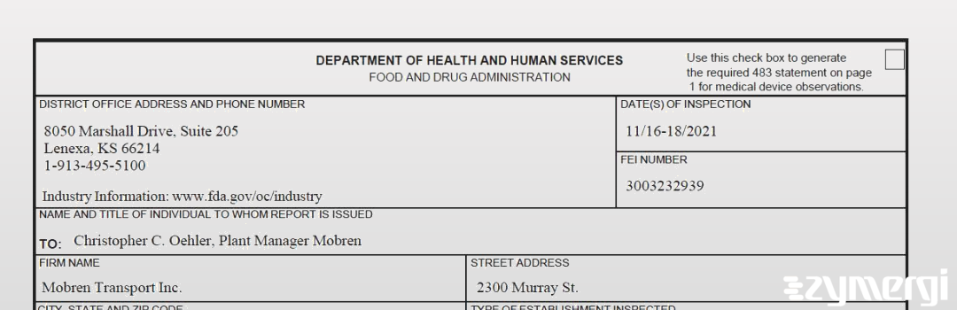 FDANews 483 Scientific Protein Laboratories, LLC Nov 18 2021 top