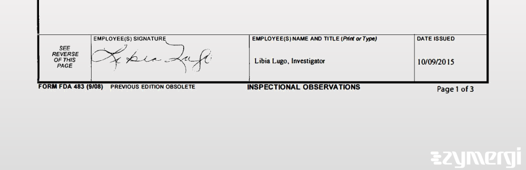 Libia M. Lugo FDA Investigator