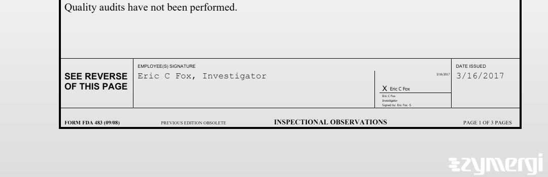 Eric C. Fox FDA Investigator 