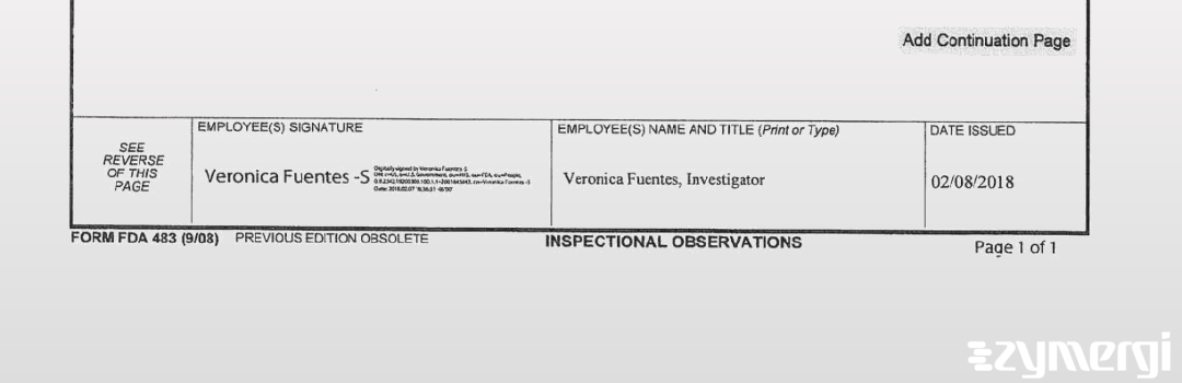 Veronica Fuentes FDA Investigator 