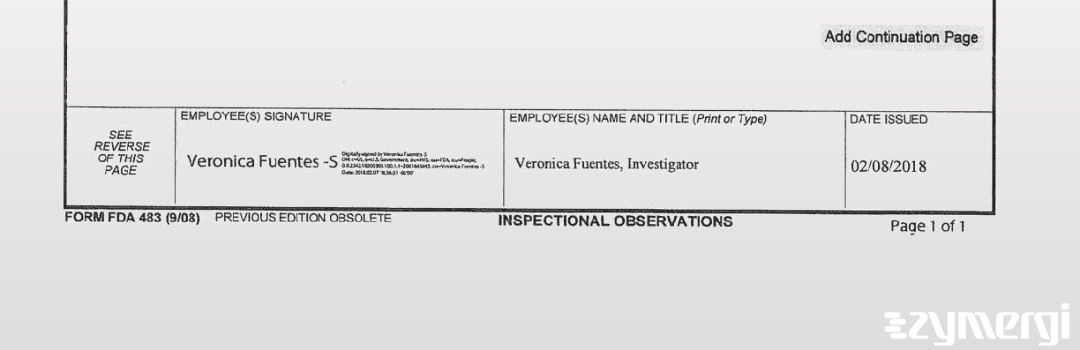Veronica Fuentes FDA Investigator