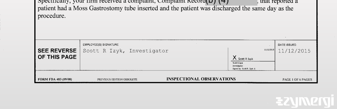 Scott R. Izyk FDA Investigator