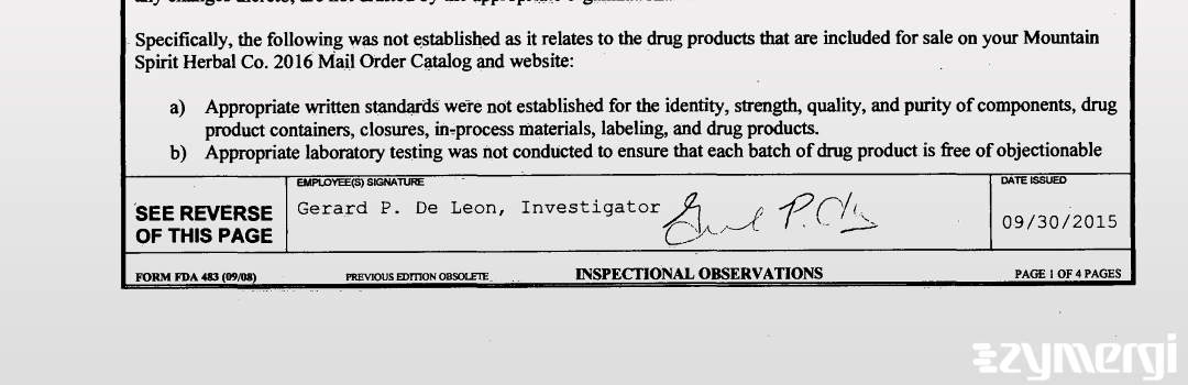 Gerard P. De Leon FDA Investigator De Leon, Gerard P FDA Investigator 