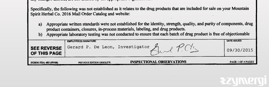 Gerard P. De Leon FDA Investigator De Leon, Gerard P FDA Investigator