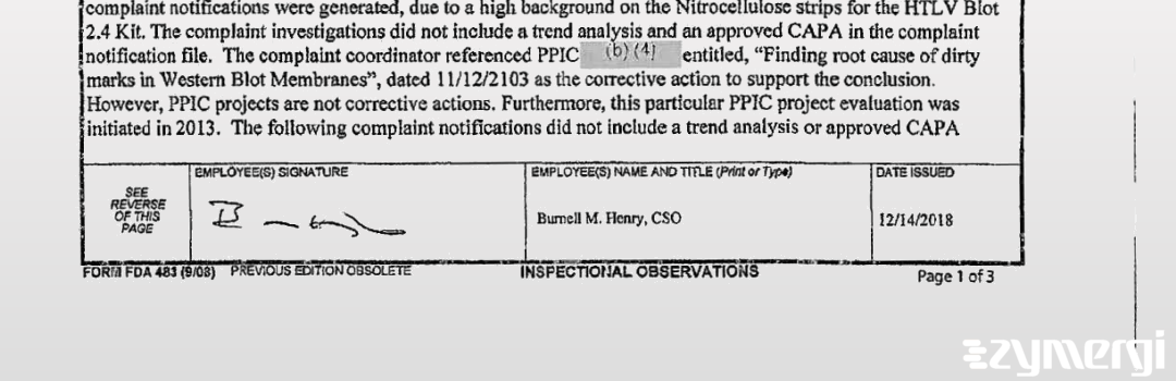 Burnell M. Henry FDA Investigator