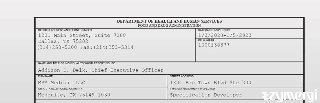 FDANews 483 MPM Medical LLC Jan 5 2023 top