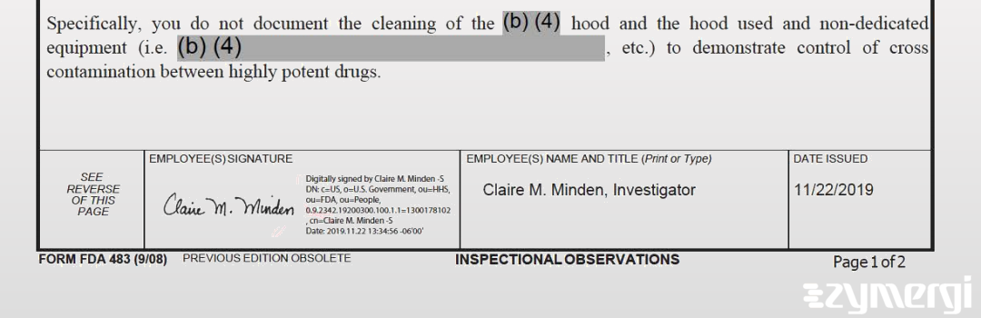 Claire M. Minden FDA Investigator 