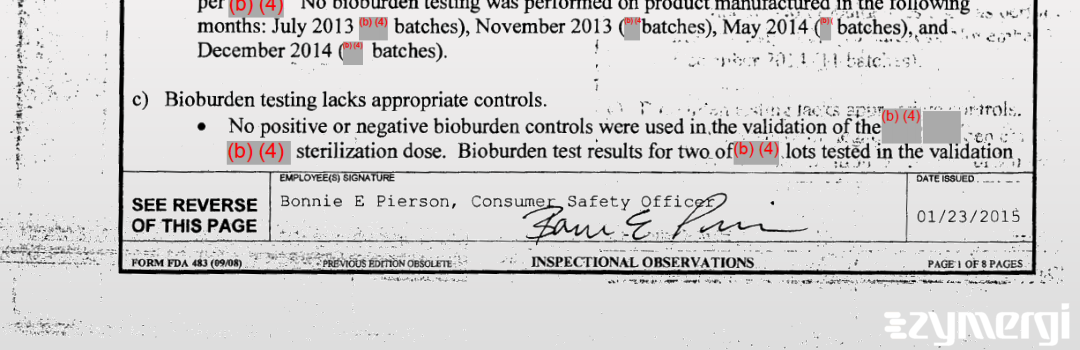 Bonnie E. Pierson FDA Investigator Bonnie E. Conley FDA Investigator 