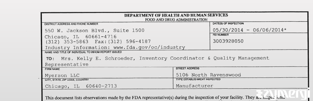 FDANews 483 Myerson LLC Jun 6 2014 top