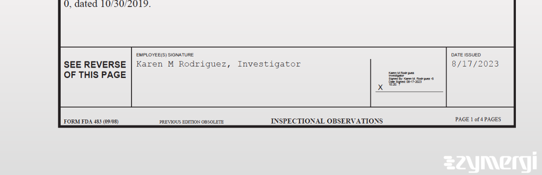 Karen M. Rodriguez FDA Investigator Karen M. Cruz Arenas FDA Investigator Cruz Arenas, Karen M FDA Investigator 