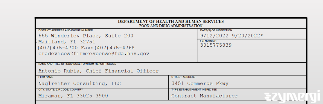 FDANews 483 Naglreiter Consulting, LLC Sep 20 2022 top