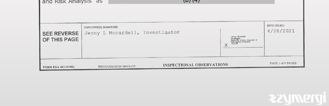 Jenny L. McCardell FDA Investigator
