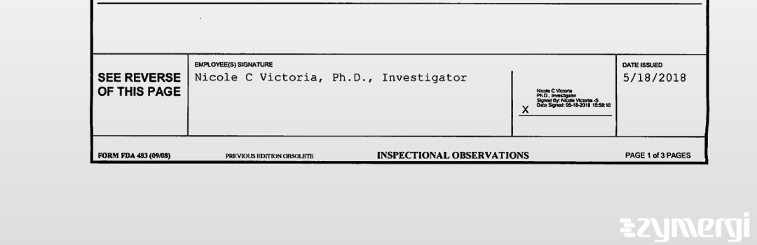 Nicole C. Victoria FDA Investigator 