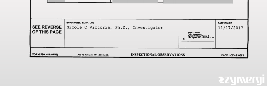 Nicole C. Victoria FDA Investigator 