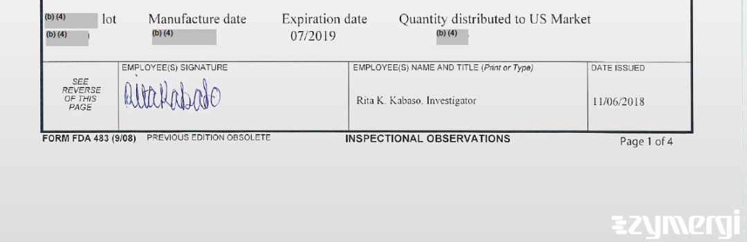 Rita K. Kabaso FDA Investigator