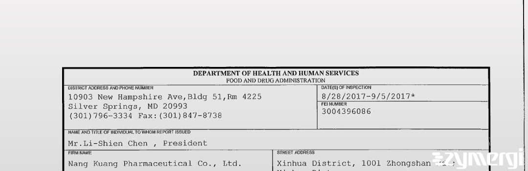 FDANews 483 Nang Kuang Pharmaceutical Co., Ltd. Sep 5 2017 top