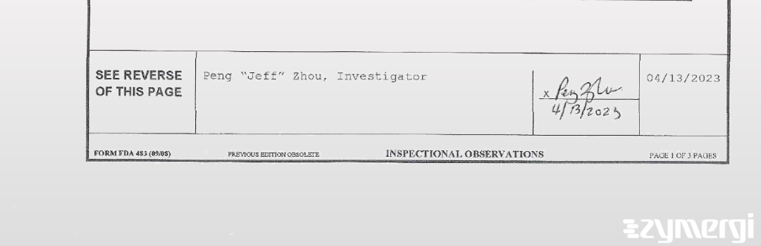 Peng Zhou FDA Investigator