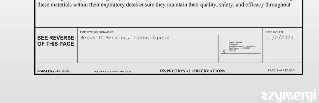 Heidy C. Perales FDA Investigator 