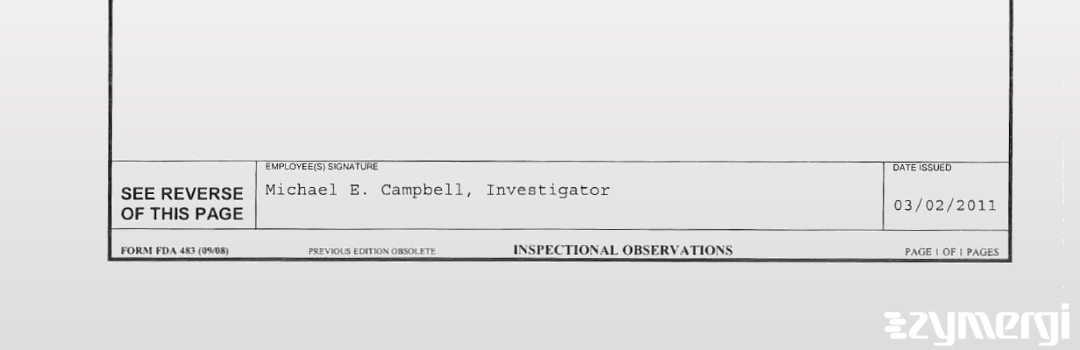 Michael E. Campbell FDA Investigator 