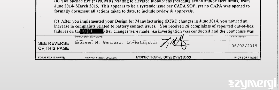 Laureen M. Geniusz FDA Investigator