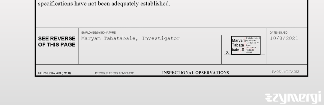 Maryam Tabatabaie FDA Investigator