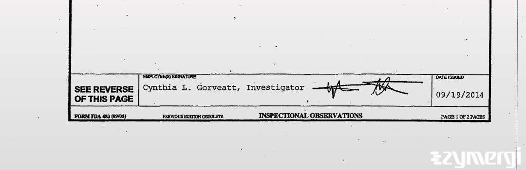 Cynthia L. Gorveatt FDA Investigator