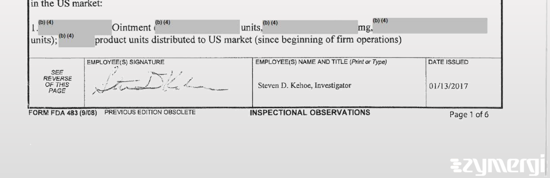 Steven D. Kehoe FDA Investigator