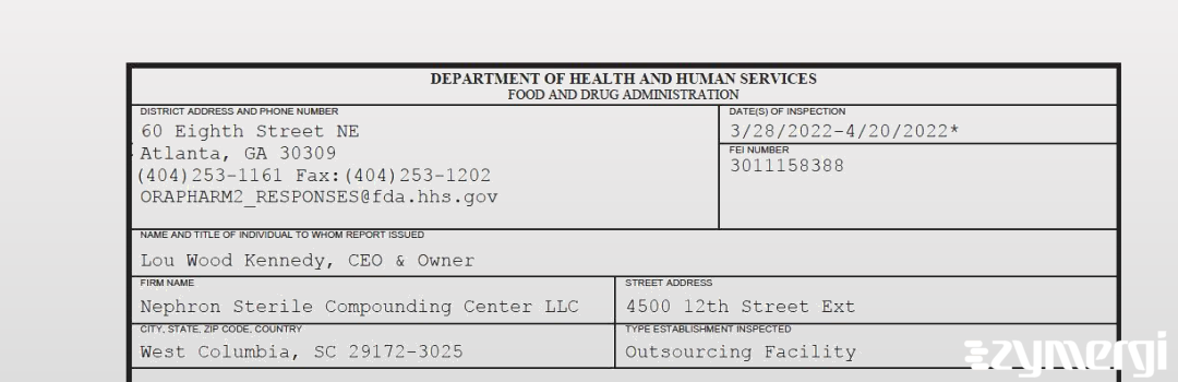 FDANews 483 Nephron Sc Inc Apr 20 2022 top