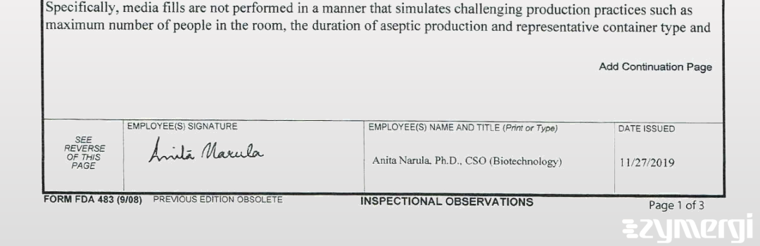 Anita Narula FDA Investigator
