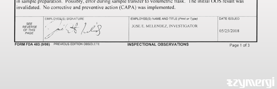 Jose E. Melendez FDA Investigator