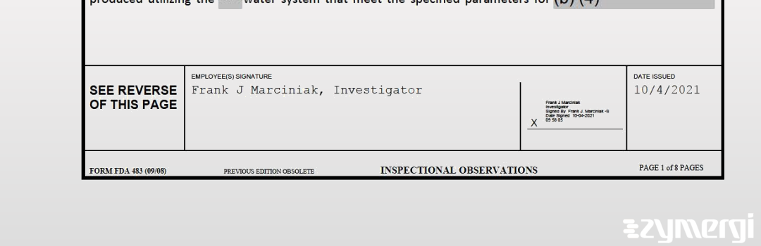 Frank J. Marciniak FDA Investigator 