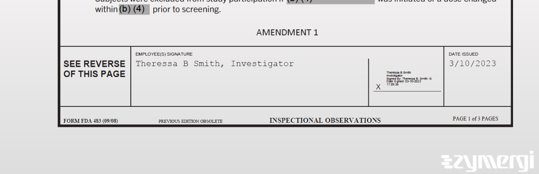 Theressa B. Smith FDA Investigator