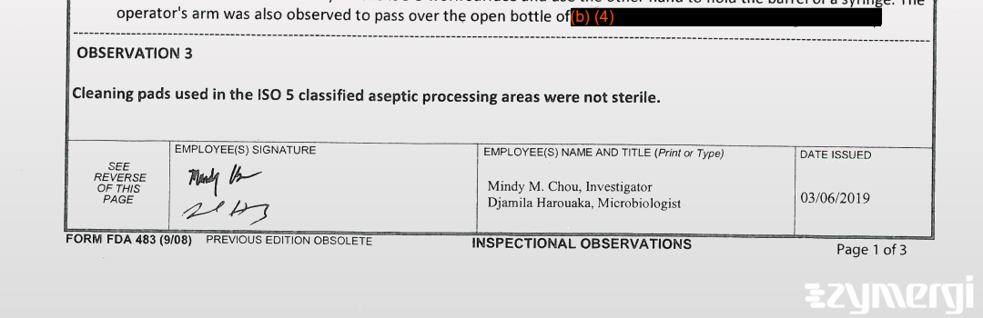 Mindy M. Chou FDA Investigator Djamila Harouaka FDA Investigator 