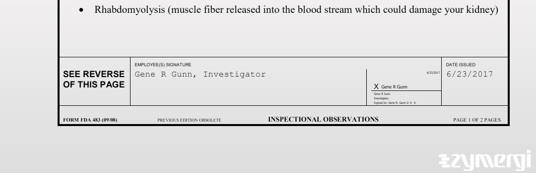 Gene R. Gunn FDA Investigator 