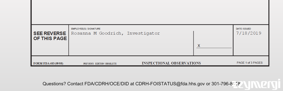 Rosanna M. Goodrich FDA Investigator 