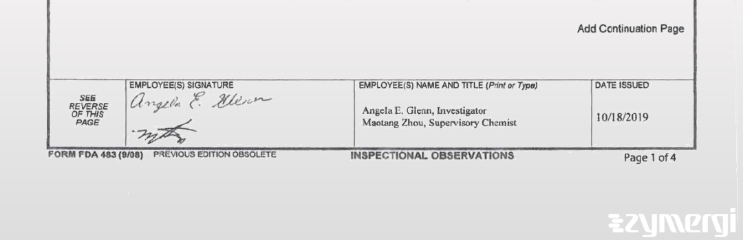 Angela E. Glenn FDA Investigator