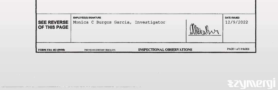 Monica C. Burgos Garcia FDA Investigator Burgos Garcia, Monica C FDA Investigator