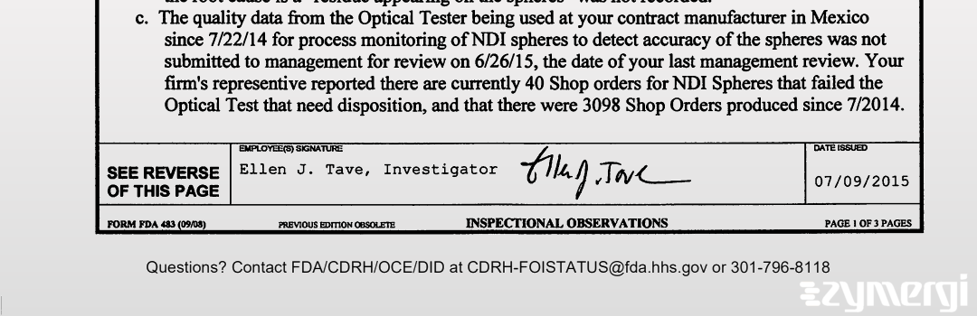 Ellen J. Tave FDA Investigator