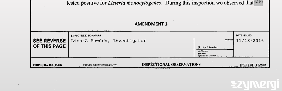 Lisa A. Bowden FDA Investigator Christopher S. Genther FDA Investigator Andrew K. Haack FDA Investigator 