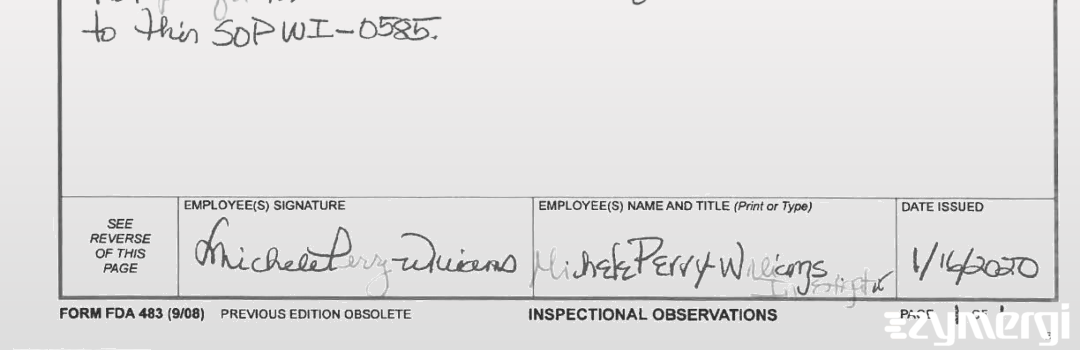 Michele Perry-Williams FDA Investigator