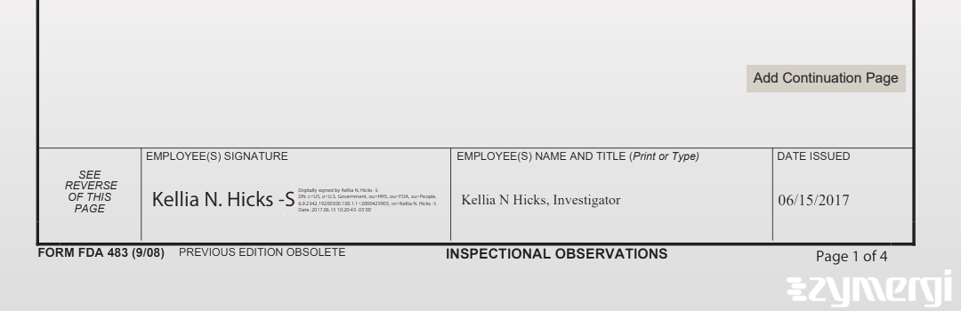 Kellia N. Hicks FDA Investigator 