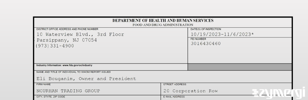 FDANews 483 NOURHAN TRADING GROUP Nov 6 2023 top