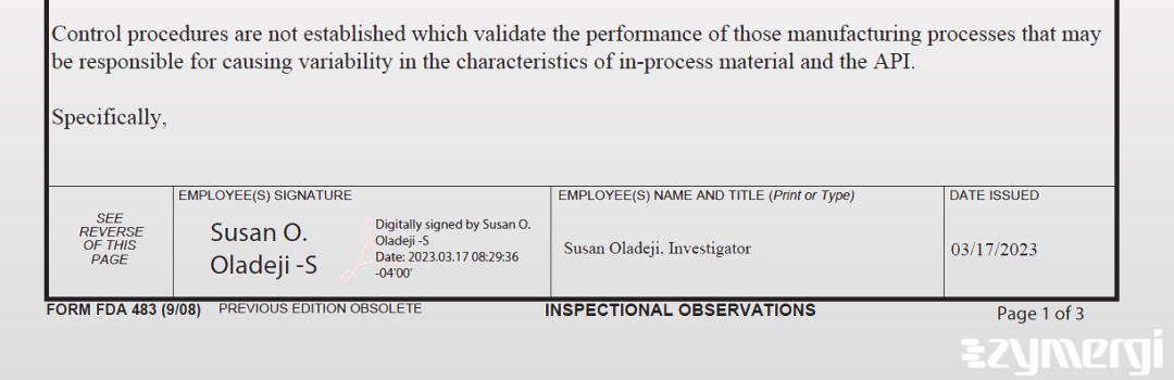 Veronica Fuentes FDA Investigator Susan O. Oladeji FDA Investigator 