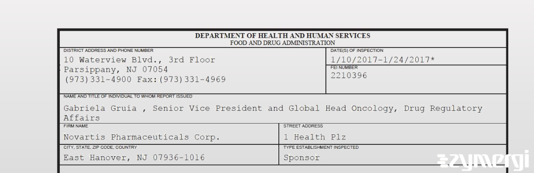 FDANews 483 Novartis Pharmaceuticals Corp. Jan 24 2017 top