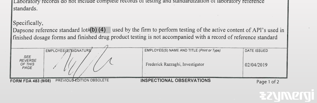 Frederick Razzaghi FDA Investigator