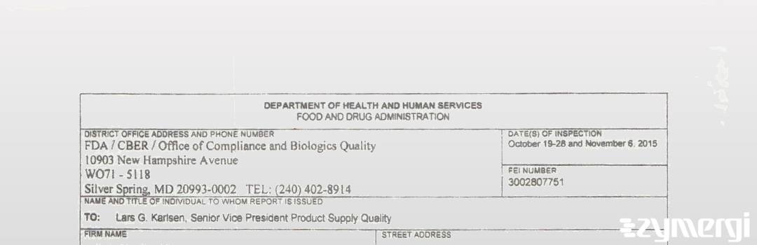 FDANews 483 Novo Nordisk A/S Nov 6 2015 top